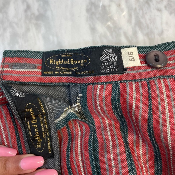 Vintage HIGHLAND QUEEN Reversible 100% Wool Skirt - Picture 3 of 7
